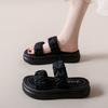 2024 Summer New Platform Beach Shoes Korean Version Platform Open-toed Small Fragrant Women's Slippers Fashion Roman Shoes