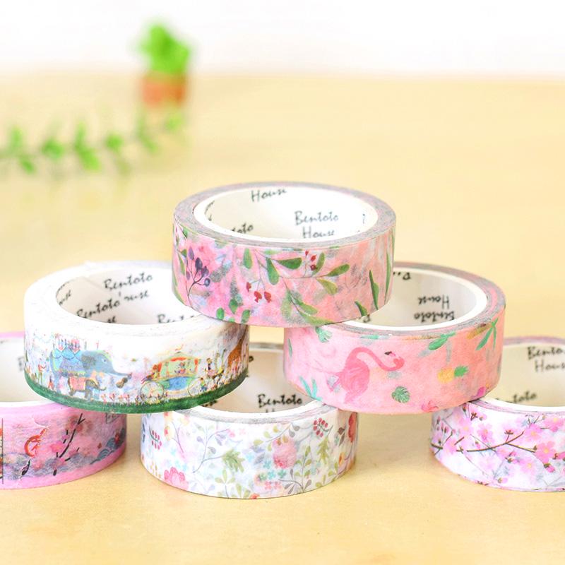 21 Design Original Paper Washi Tape Flower 15mm Adhesive Masking Tapes DIY Decoration Stickers