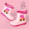Children's Rain Boots New Cute Cartoon Rain Shoes Outdoor Waterproof Non-Slip Dinosaur Boys and Girls Shoes