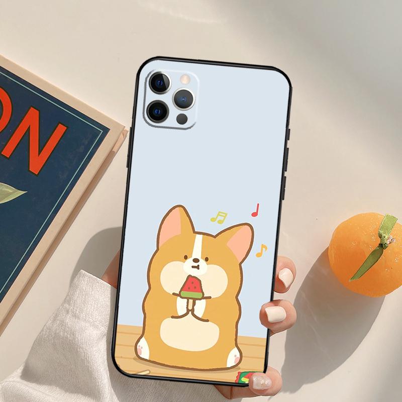 Мультяшный Корги Чехол Case Для iPhone 16 Pro Max 14 11 12 13 15 Pro Max Mini XR 16e 15 16 Plus Чехол для Телефона