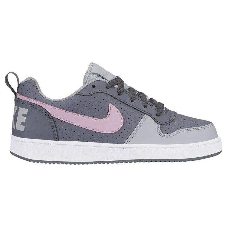 Nike Court Borough Low Synthetic Leather Slip Resistant Abrasion Resistant Low top Skateboard Shoes Gray Pink Unisex 845104-008