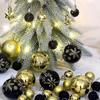 New 44-piece paper box (red and green) New Christmas balls 44 pieces painted special-shaped paper box 3-6cm set Christmas decorations electroplated