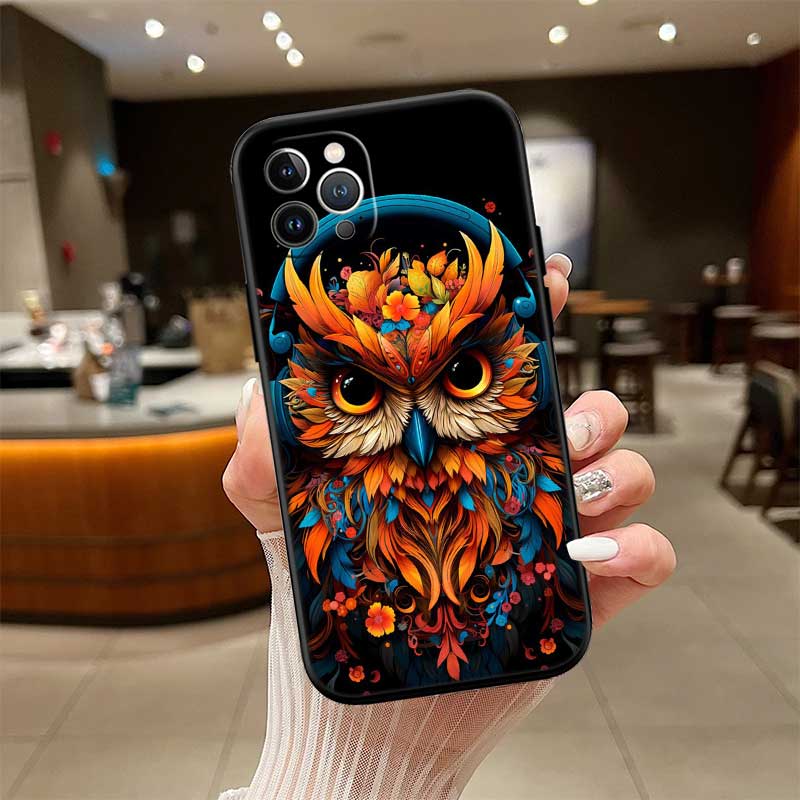 RE16 Cartoon Art Owl Shell Phone Case for Samsung Galaxy Note 10 20 S23 S24 S25 Ultra FE Plus Edge Lite A02S A35 A07 A17