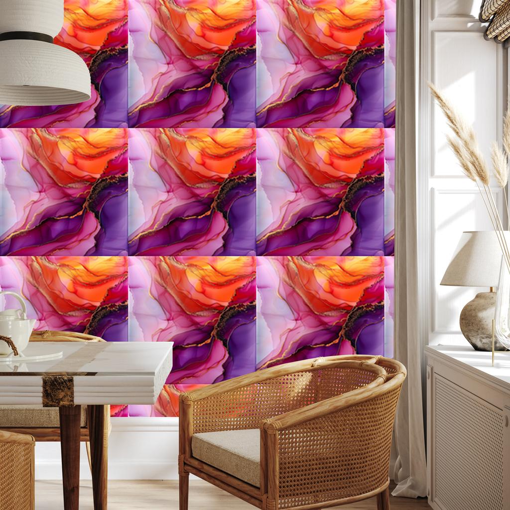 Ink Wallpaper Violet, Purple and Red for Living Room and Bedroom 50x1000