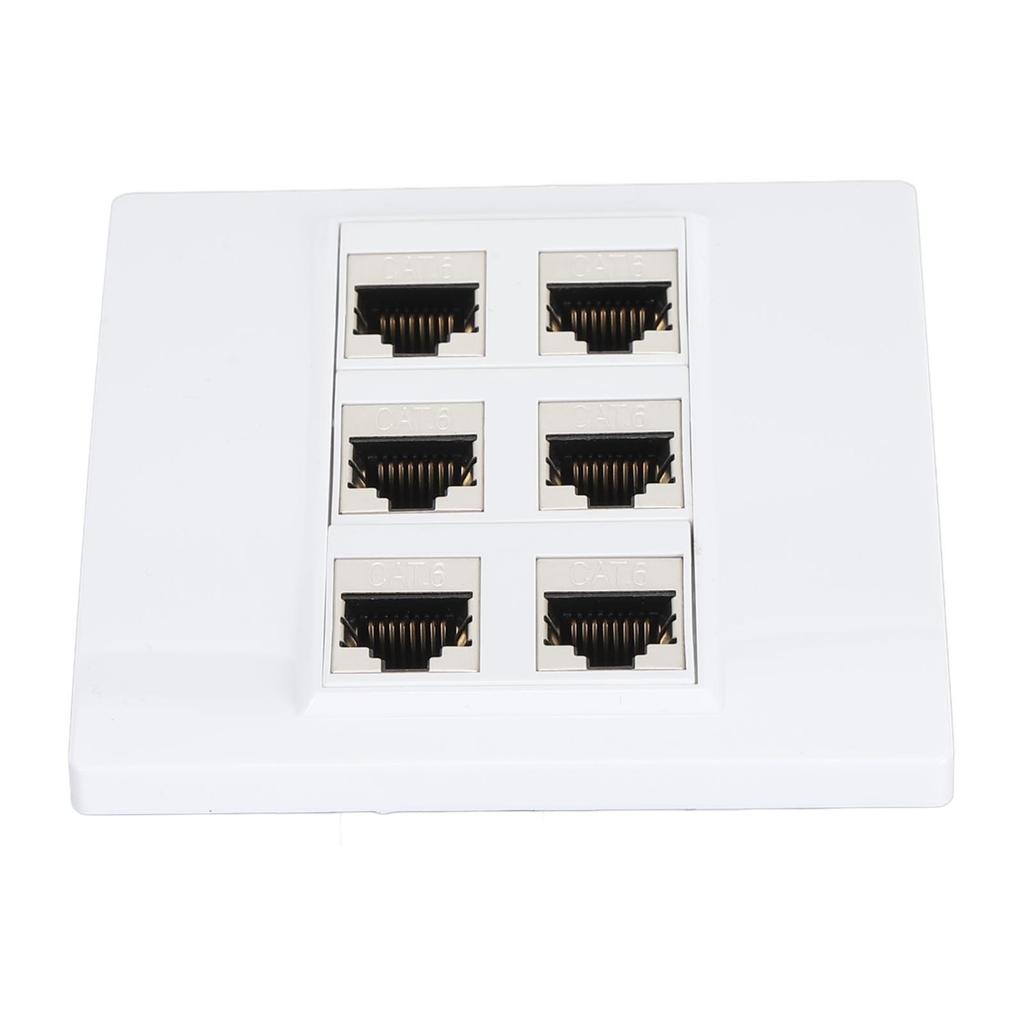 Cat 6 Ethernet Wall Plate 6 Port Female To Female Detachable Cat6 Keystone Jack Wall Plate for Work