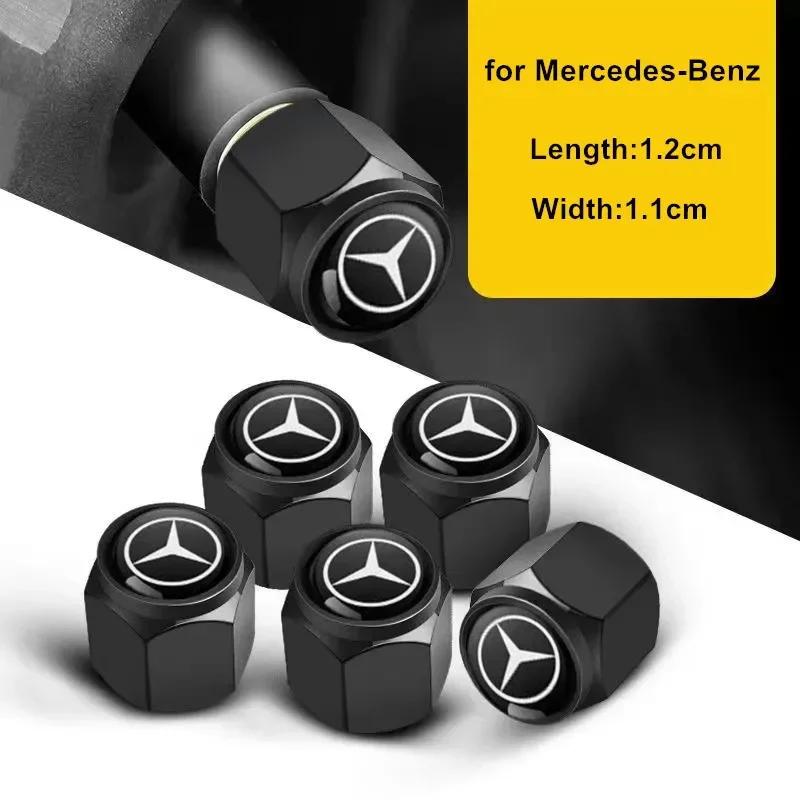For Benz S-W224pcs Metal Car Wheel Tire Valve Caps Stem Case Covers For Mercedes Benz B/C/E/S Class A Class C200L GLC GLK CLA Accessories