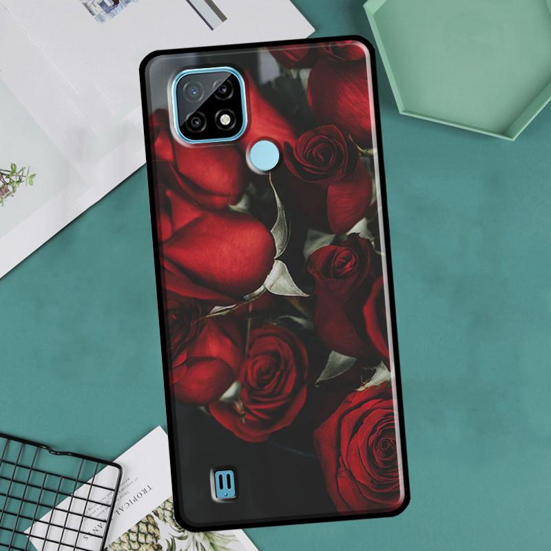 Красный цветок розы для Realme GT Neo 2 3 Master 8i 9i 8 9 Pro Plus C35 чехол для OnePlus 9 10 Pro 9R 10R Nord2
