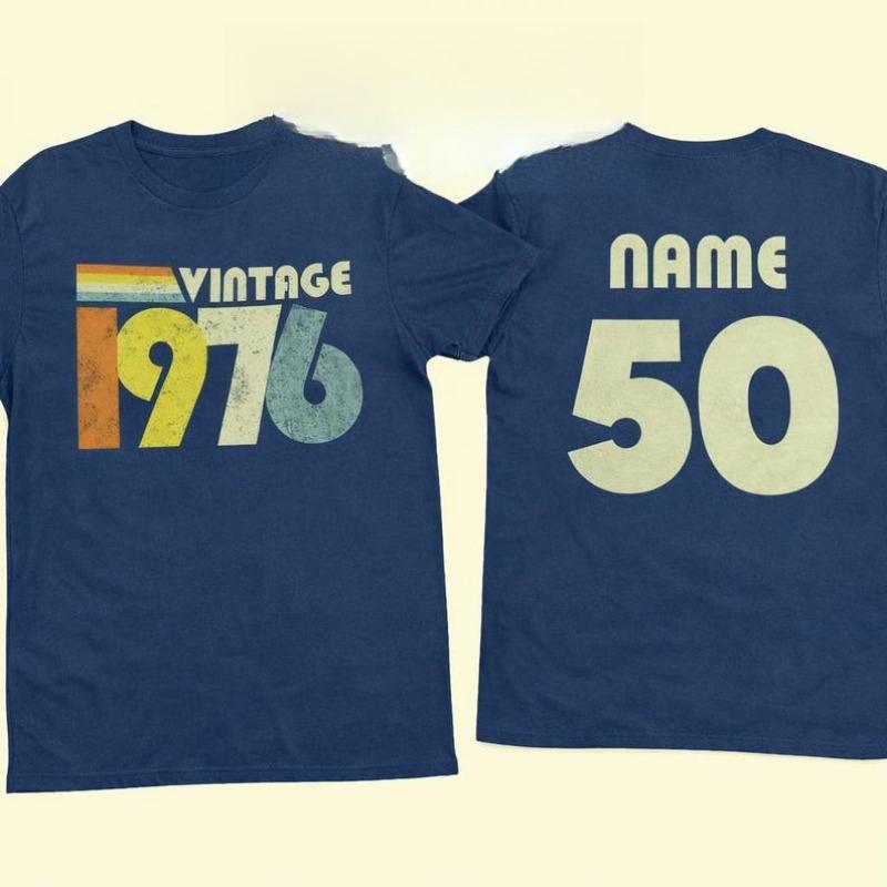 Custom Personalised 50th Birthday Printed T-Shirt Tops Vintage 1976 Retro Design 2026 Unisex Re