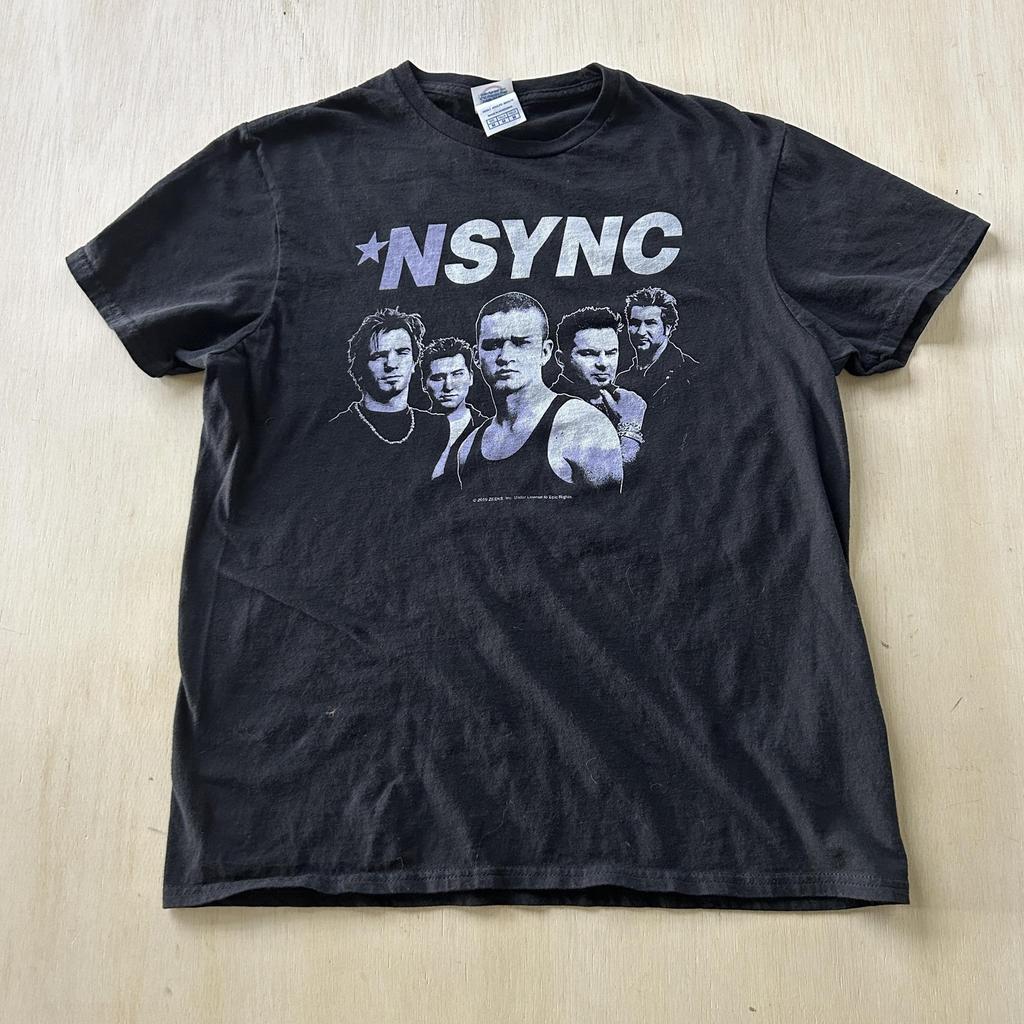 Y2K NSYNC Shirt Mens Medium Black Pop Boy Band Graphic Tee Music Delta T-Shirt Unisex T-Shirt