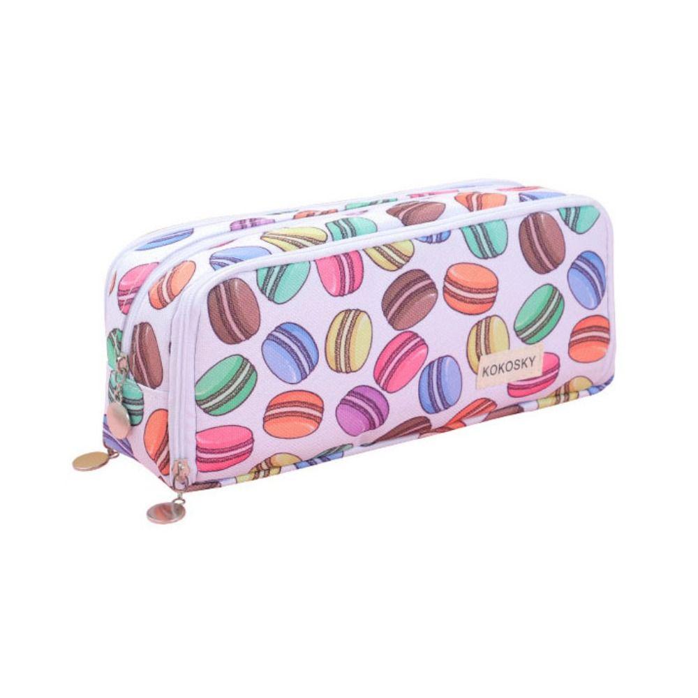 Large Storage Pencil Bag 3 Compartment Pencil Pouch Portable Pen Case Office
