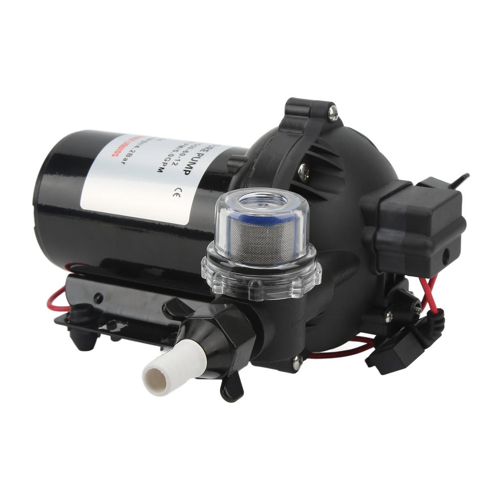 Self Priming DC Diaphragm Pump 12V 18.9LPM 5.0GPM Rated Flow with 15A Fuse Auto Cut Off for RV Boat