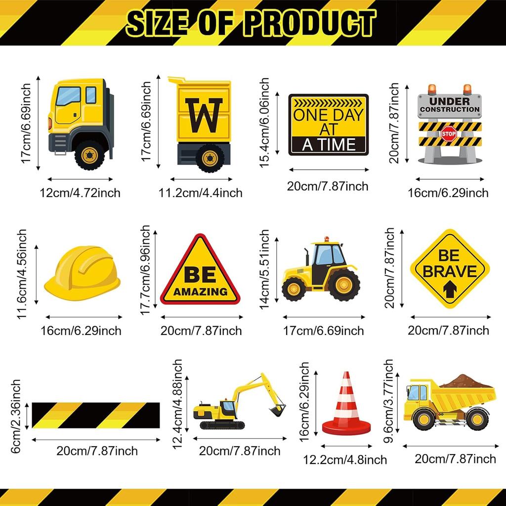 Tatuo 54 Pieces Construction Bulletin Board Set Welcome Construction Theme Classroom Decoration Under Construction Positive Saying Accent Sign Cutout
