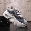 Chunky Sneaker Men Designer Sport Shoes Fashion Casual Microfiber Leather Fabric Breathable Height Increased Flat Platform Shoes