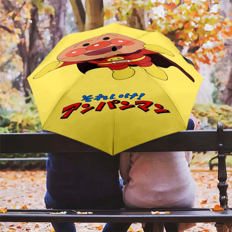 Anpanman Theme Folding Umbrella Waterproof Windproof Umbrella Kids Cartoon Umbrella for Outdoor Daily Use