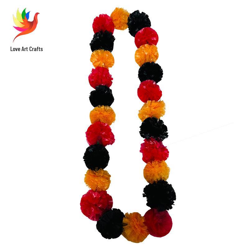 Multi-color Marigold Wreath for Day of the Dead or Halloween Party Decoration