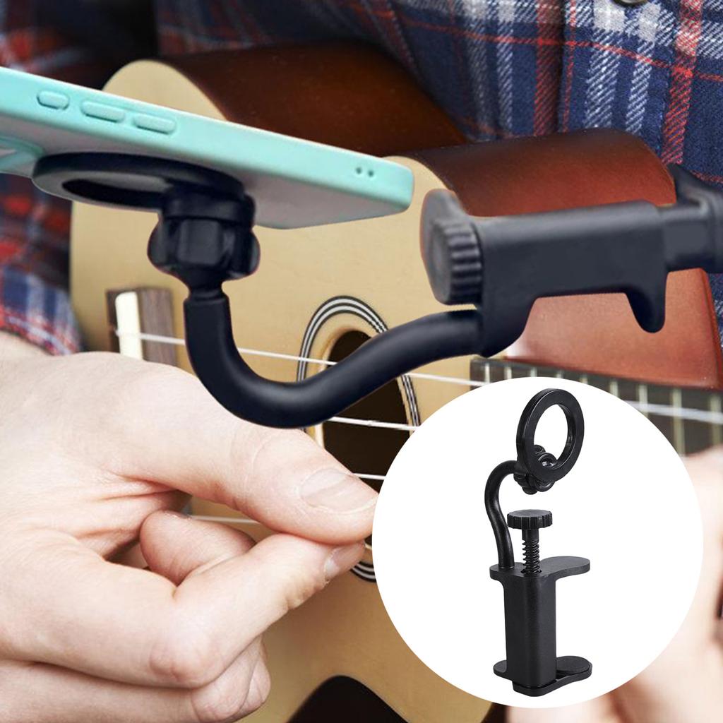 Guitar Phone Holder Strong Magnetic Musical Instrument Phone Stand Nonslip Ukulele Phone Bracket Easy to Install