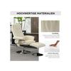 Fauteuil De Massage Rembourré En PU Avec Repose-pieds, Équipé D'un Repose-pieds Avec Mécanisme De Massage À Cinq Points, Beige