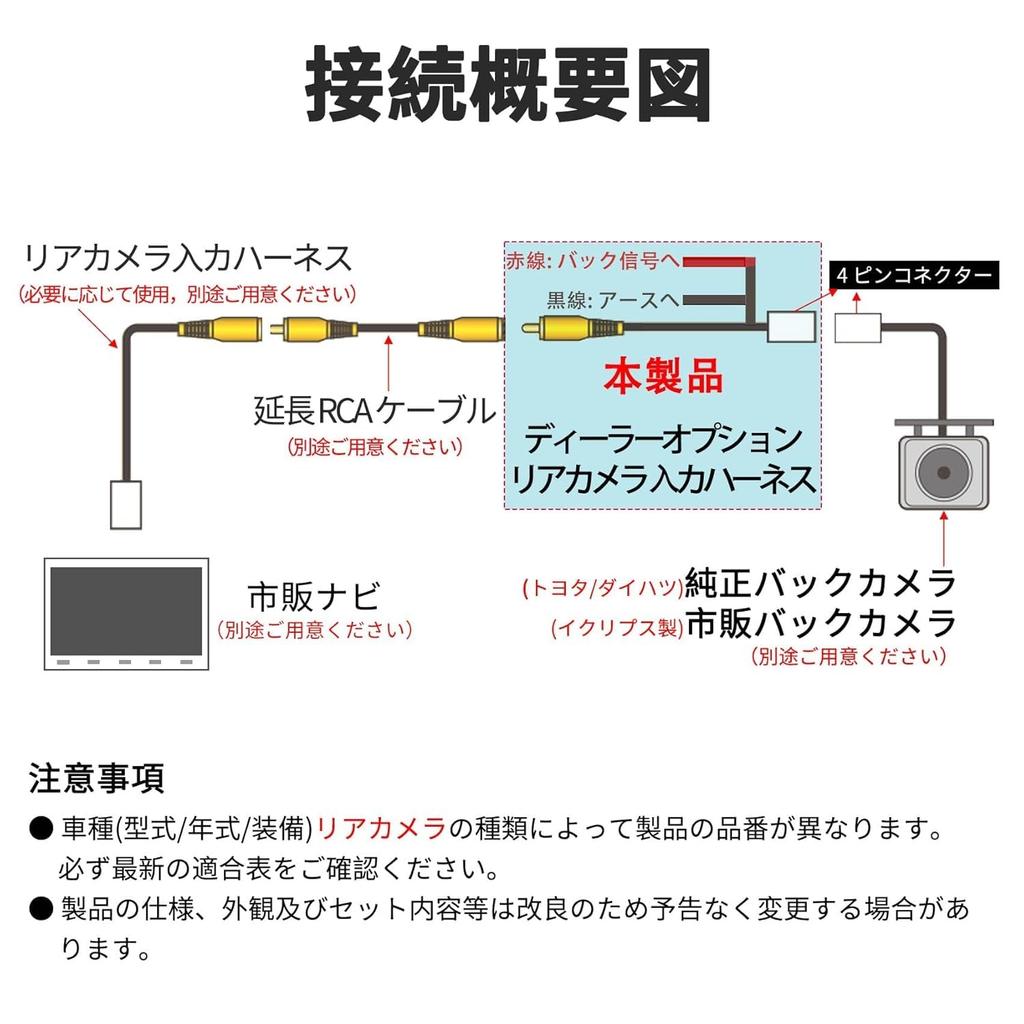 Toyota/Daihatsu/Eclipse Compatible Rear Camera Diversion Kit Genuine 4 Pin to RCA Converter, Allows you