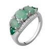 Серебряное кольцо с натуральным изумрудом 2.02ct, агатом (2065142)