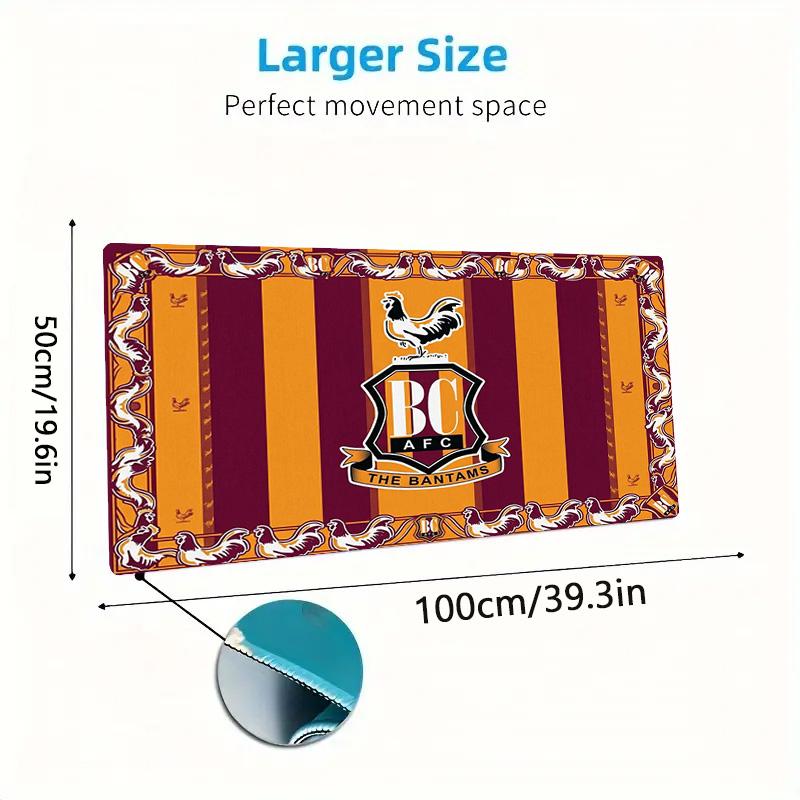 Bradford City AFC Color Mouse Pad Large Gaming Table Cushion Non-slip Laptop Tablet Big Mousepad XXL Mat Mini PC Playmat With Lock edge