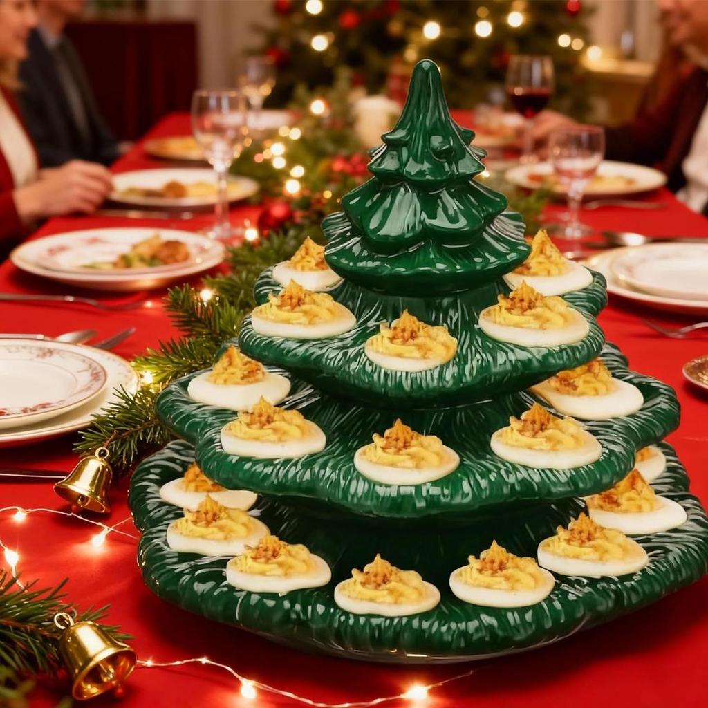 Рождественские тарелки для фаршированных яиц, смоляная сервировочная тарелка-переноска, лоток-контейнер для фаршированных яиц для Пасхи, Дня благодарения, праздничных встреч