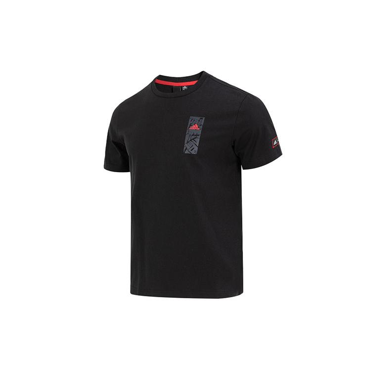 Adidas CNY T Shirts Men's Black Crew Neck Moderate Straight Fit HZ3026