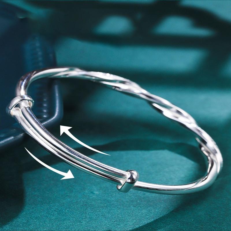 ANENJERY Серебряный цветной браслет Lucky Bell для женщин, винтажный элегантный ювелирный аксессуар