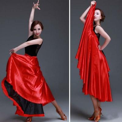 Полиэстер Испанская Шаль Фламенко Юбка Большой Подол Платье для Танца Пасодобль Детское для Девочек