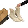 Pointed short boots female slope heel versatile fairy autumn new small height increase thin boots high heel Martin boots