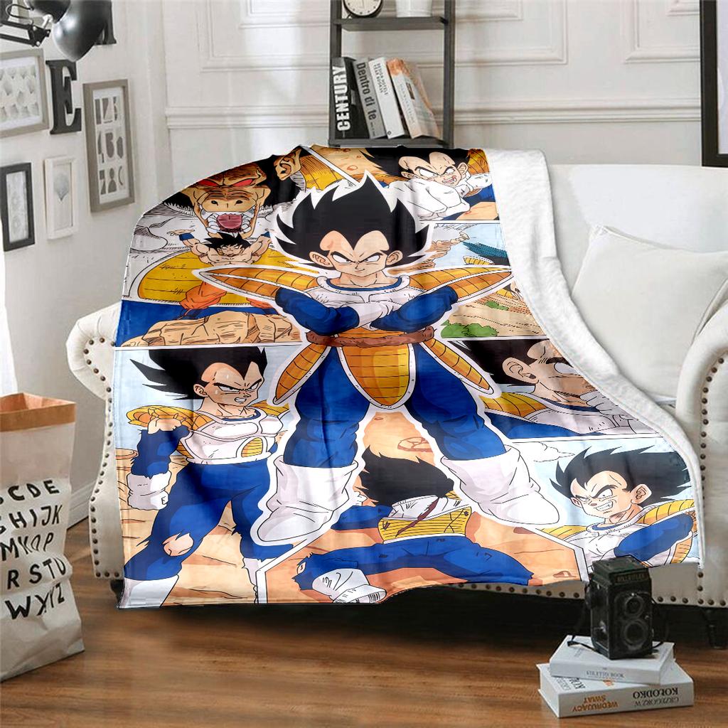 1 шт. Плед из фланели с принтом DRAGON BALL, Высокое качество, Для всех сезонов, Декор для дома, Тепло и Уют, Идеально для Рождественских подарков