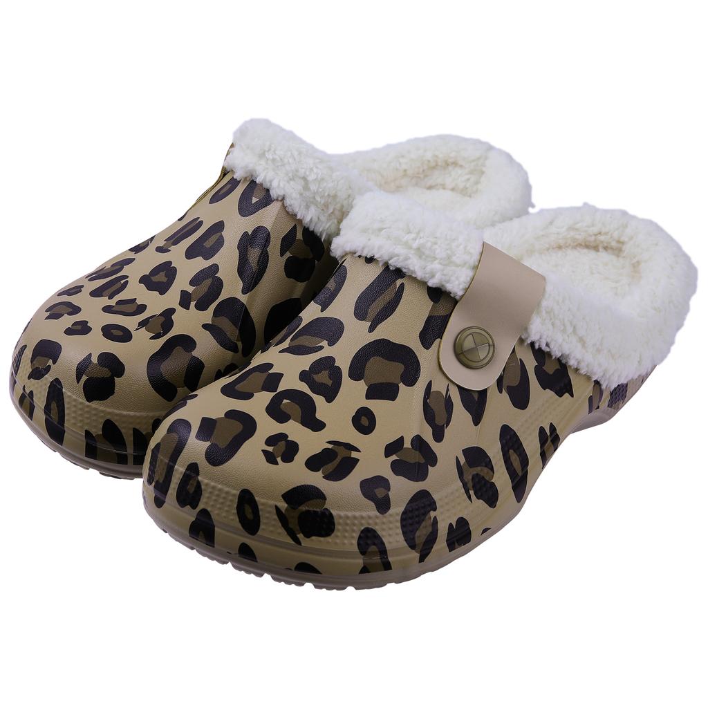 Fashion Comwarm Indoor Women Warm Slippers Garden Shoes Soft Waterproof EVA Plush Slippers Female Clogs Couples Home Bedroom Fuzzy Shoes