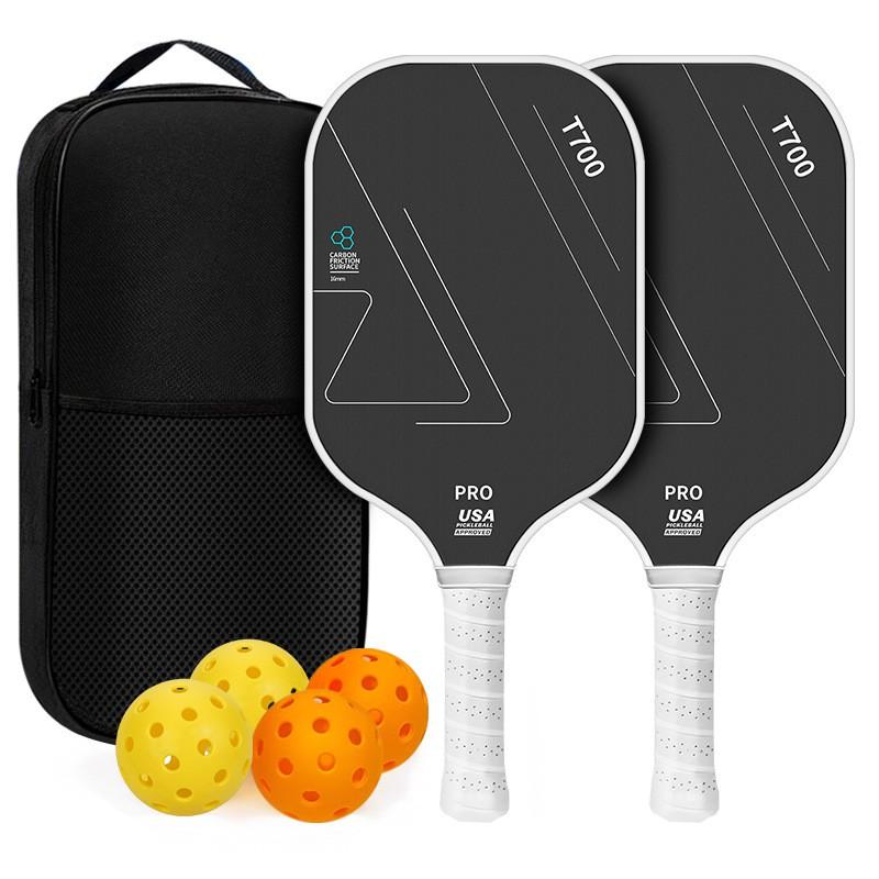Pickleball Paddle Set Carbon Fiber T700 Textured Surface Kids Beginner Racket Full