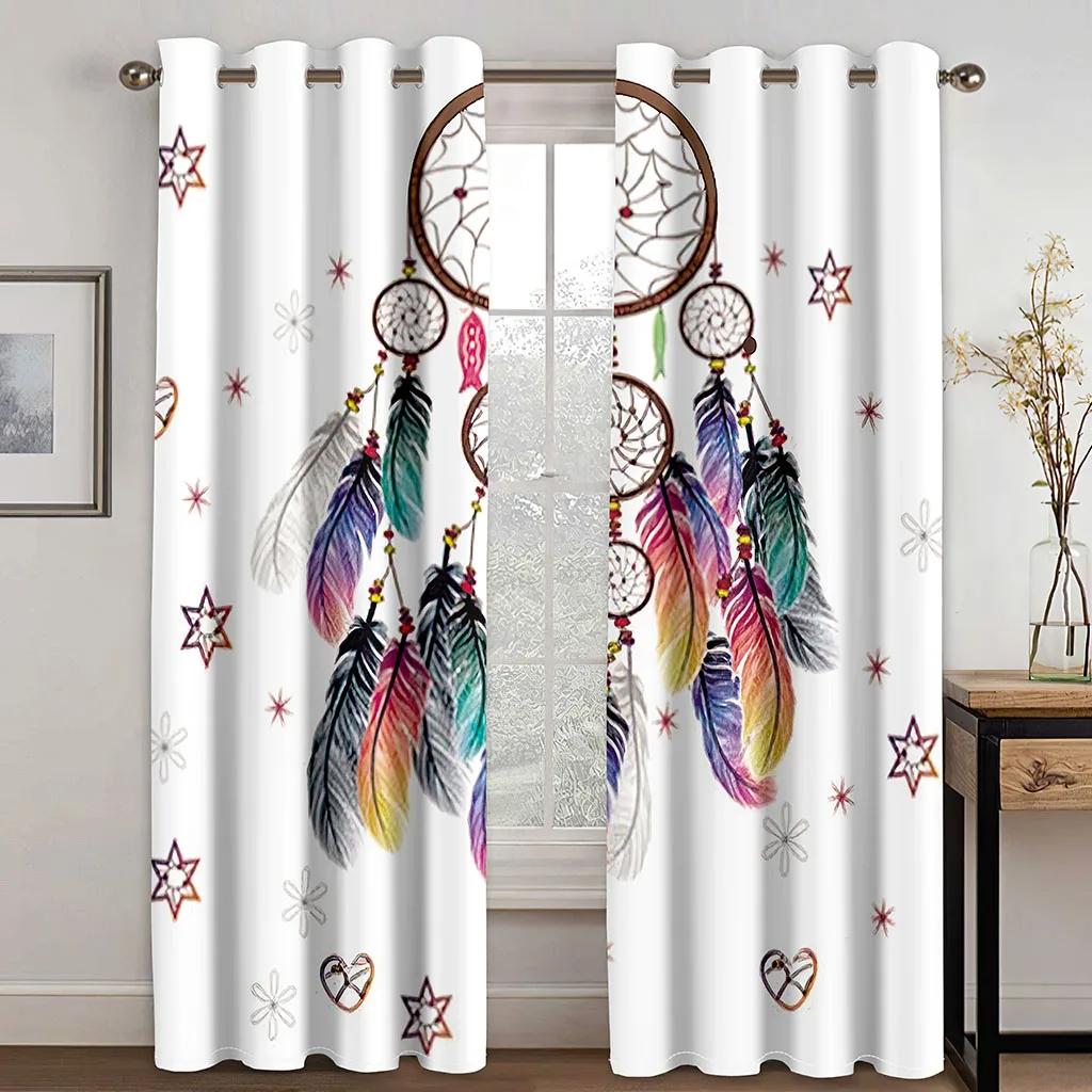 Boho Animal Wolf Dreamcatcher High Shadowing Warming Wars для гостиной, спальни, оконная драпировка, декоративная многоцветная затемняющая штора