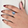 Кольцо-заявление с голубым лабрадоритом, серебро 925 пробы, ручная работа, минималистичные богемные украшения, подарок для нее