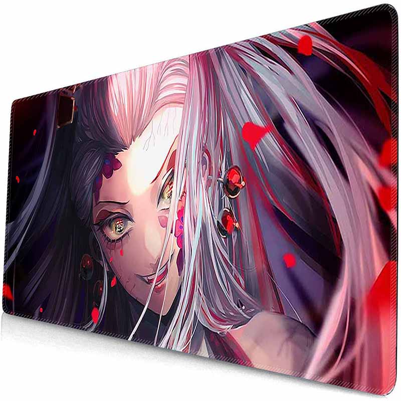 Anime Grils MouseMat Overwatch Gamer Cool Mouse Pad D_Demon Slayer Gamer Cabinet Large Non-Slip Mousepad XXL Keyboard Mat