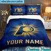 Custom Name 3PCS Pacers Basketball Team  Bedding Set,Including  Duvet Cover And 2pcs Pillowcases Perfect for Bedroom,Dormitory,Fan Christmas gift