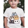 Boys 5 Kittens Print Crewneck Summer Casual