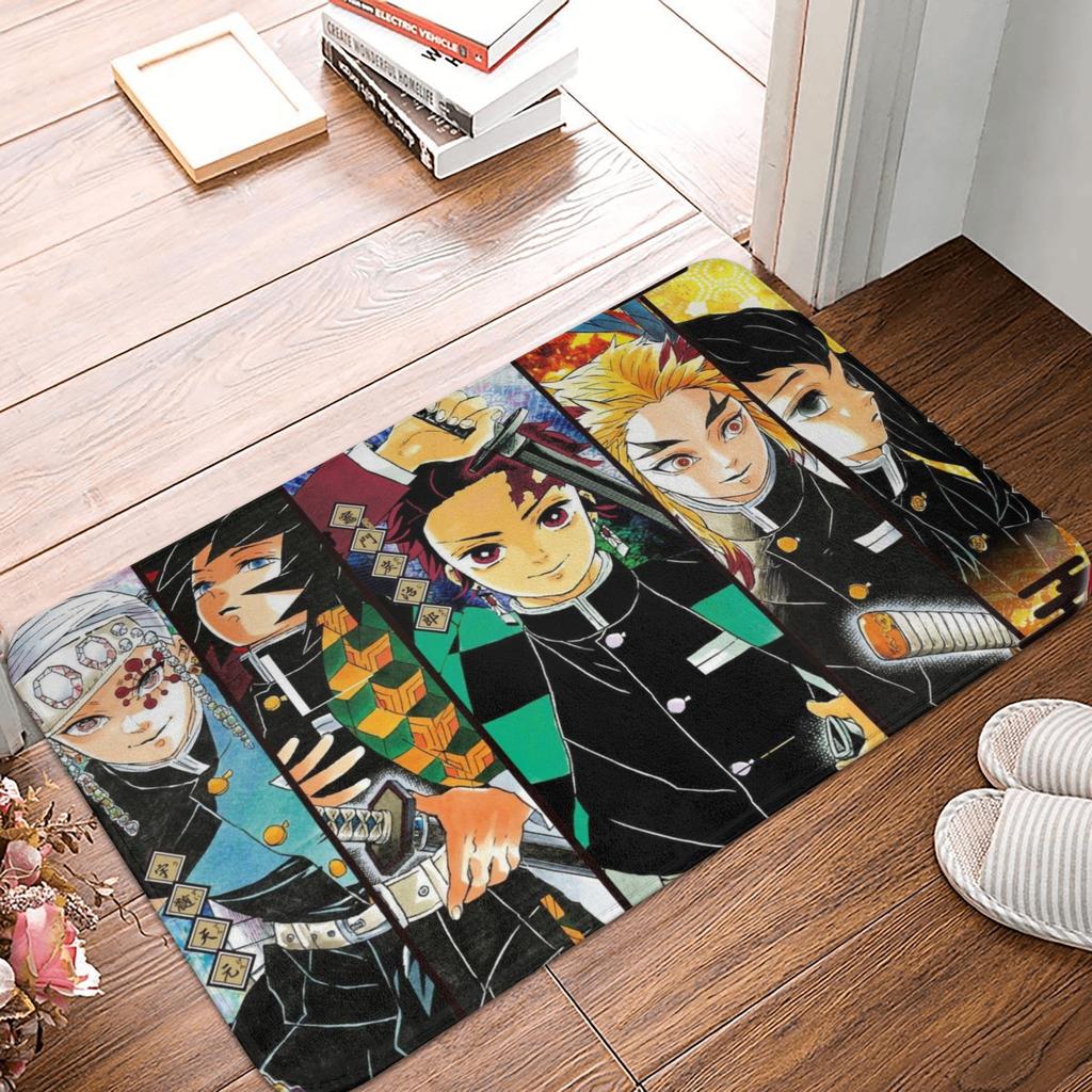 Demon Slayer Floor Door Bathroom Kitchen Mats Anti-Slip Indoor Doormat Garage Entrance Rug Carpet Footpad