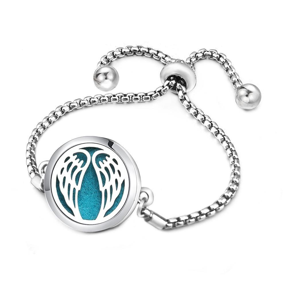 Браслет из нержавеющей стали для ароматерапии, цветок, полый диффузор для духов