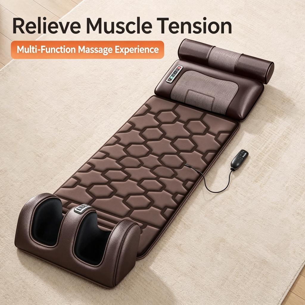 Multi-Function Massage Mat for Neck, Shoulder & Back Pain Relief with Heat Therapy