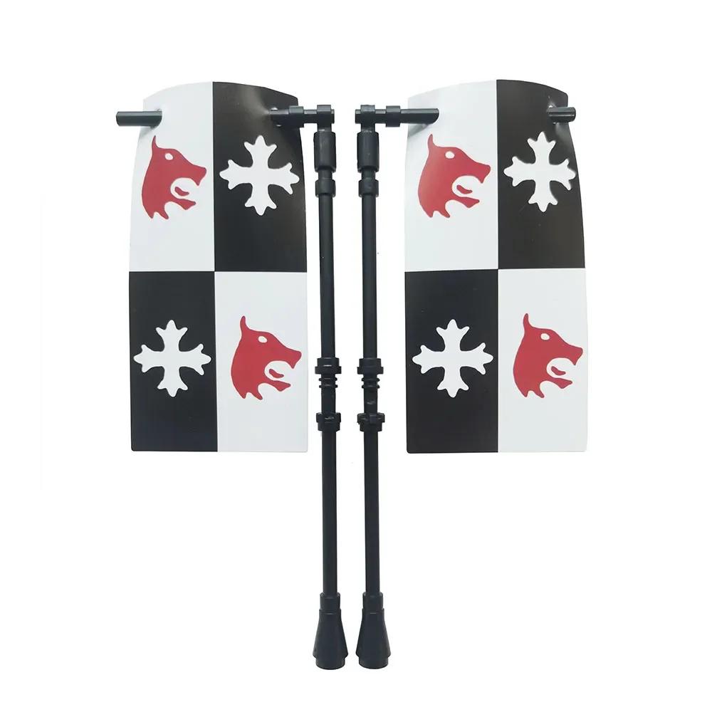 Флаг Строительный блок Средневековые города-государства Военная фигурка Флаг Оружие Древний Священная Римская империя Иерусалим Рыцарь Святого Лазаря Легион Игрушка