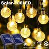 100 светодиодных солнечных лампочек для улицы IP65 Водонепроницаемые гирлянды для сада на солнечных батареях Рождественские украшения
