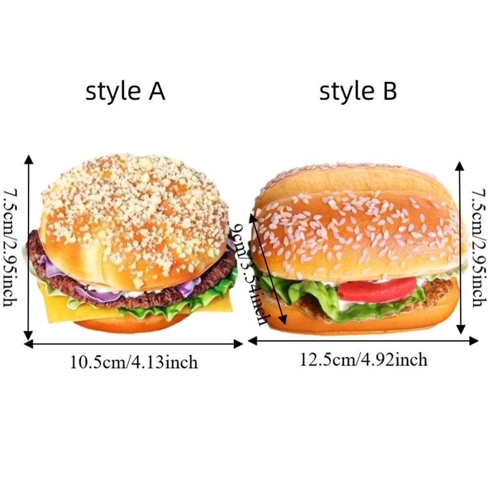 Soft PU Beef Burger Model Realistic Fake Bread Party Decoration Food Simulation Model DIY Display