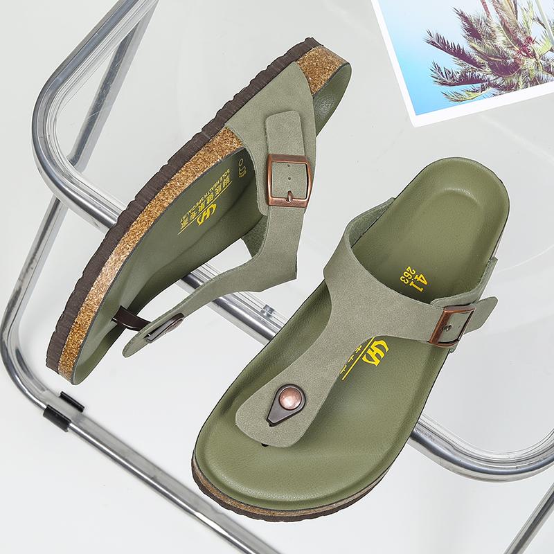 Mens Summer Sandals Casual Leather Beach Slippers Outdoor Male Flip Flops Breathable Half Drag Lightweight Lazy Shoes New Slides