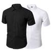 Men Shirt Pure Turn-down Collar Formal Slim Fit Summer Top for Work