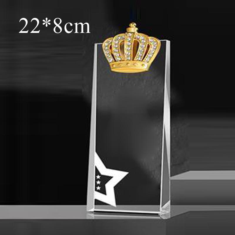 Customized Crystal Trophy with Metal Pendant, Beveled Version Trophy, Customized Award, Company Award, Staff, Free Engraving 1Pc