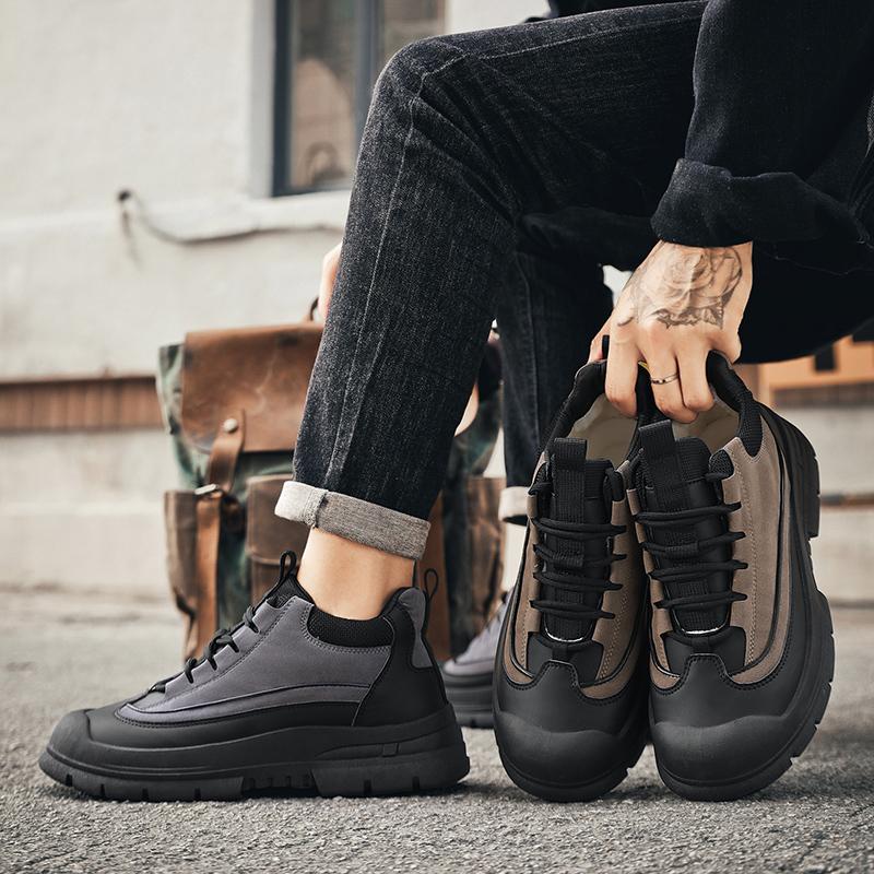Зимние ботинки для мужчин, сохраняющие тепло, хлопковая обувь, походная обувь, плюшевые теплые высокие ботинки, мужские кроссовки