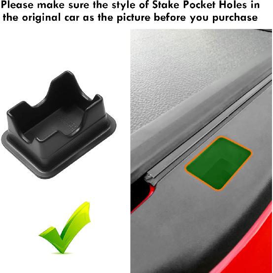 Moonlinks Ram 1500 Stake Pocket Covers, Rear Truck Bed Rail Stake Pocket Cover Compatible with Dodge Ram -2024 2025 2026(Set of 2)