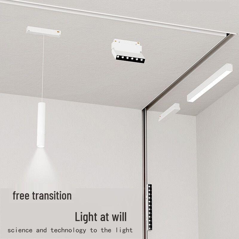 Чисто-белый магнитный трековый светильник для встраиваемого и поверхностного монтажа - LED, Не требует подвесного потолка