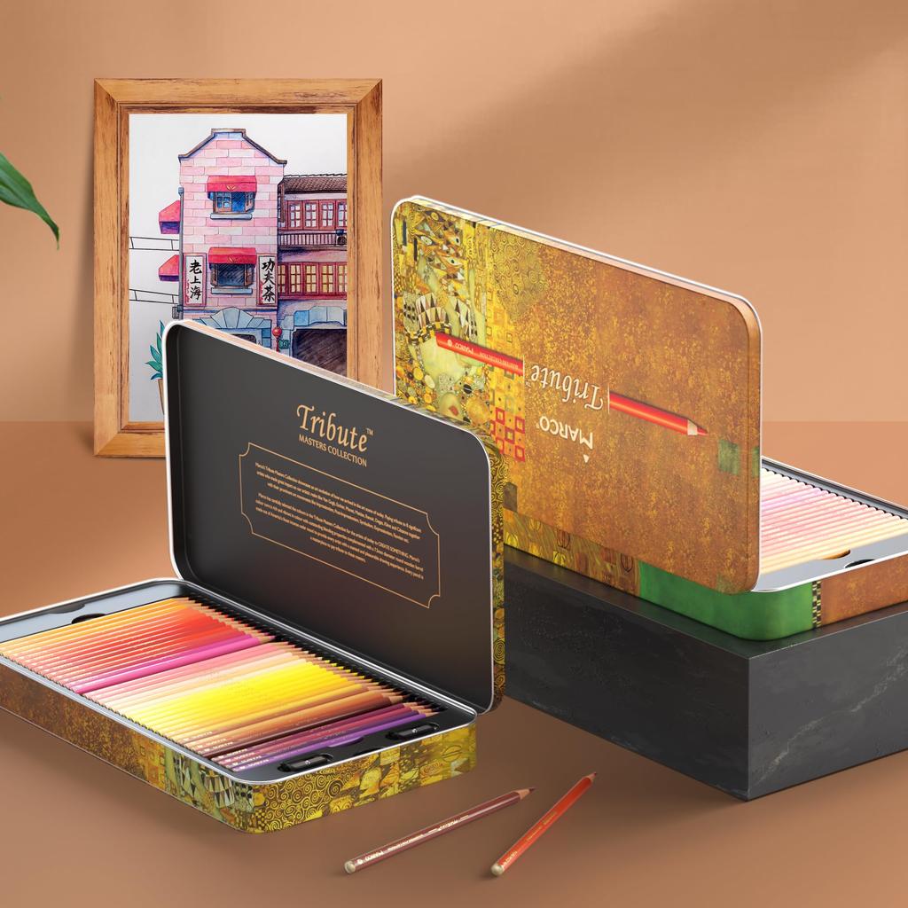 Marco 72 цветной мягкий карандаш для профессионалов для раскрашивания 10 слоев ярких цветов, которые можно освоить цветные карандаши с хорошим железом 3300 72 цвета